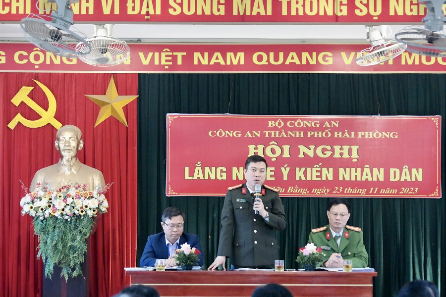 Công an thành phố lắng nghe ý kiến Nhân dân về lực lượng Công an tại xã Hữu Bằng (huyện Kiến Thụy)